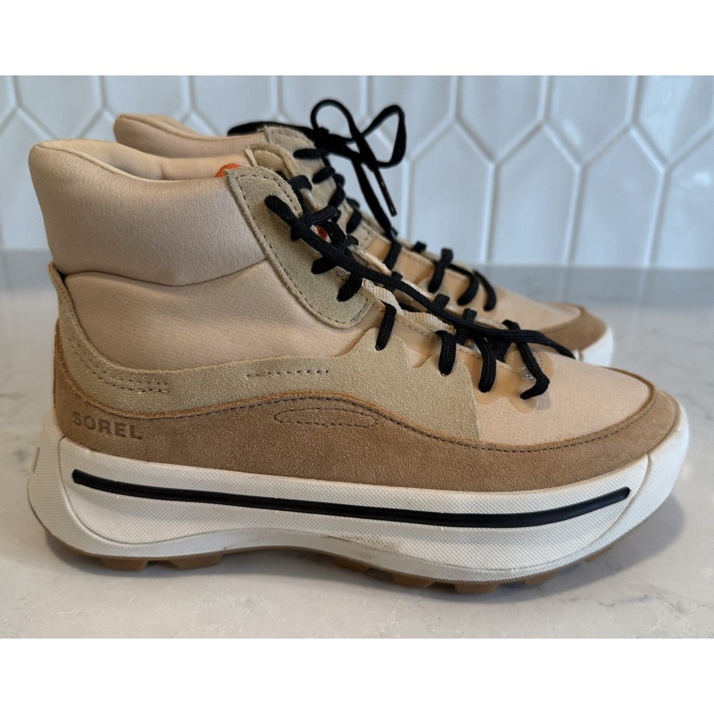 Sorel ONA Out N‎ About NL4856-209 Mid Sneaker Boots Womens 5 Beige - Picture 3 of 8